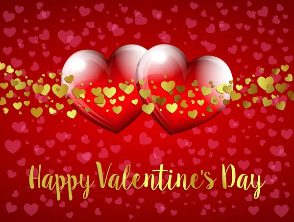 Glad Alla Hjärtans Dag Hjärtan Hjärtat Bakgrund Valentine Kort — Stock vektor