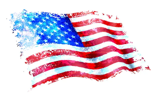 Stelle e strisce American Flag Painting — Vettoriale Stock