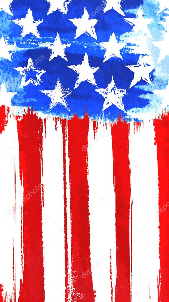 Stars & Stripes American Painting, Vertical Poster