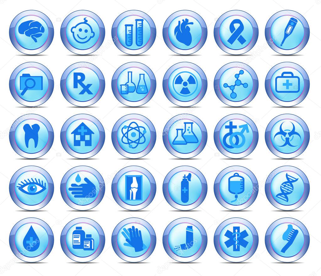 Medical Healthcare Icons Collection, Symbols on a roundel