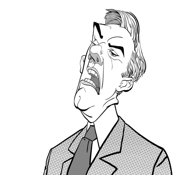 Jefe enojado. Un político molesto. Hombre enojado. Hablando político Vector ilustración — Archivo Imágenes Vectoriales