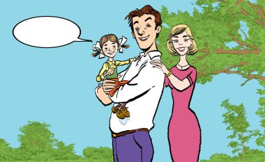 Mutlu bir aile. Mutlu bir aile düz vektör görüntü