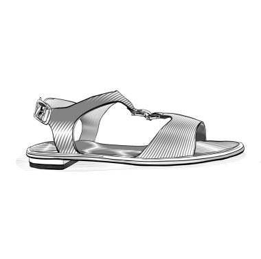 Arka plan üzerinde izole Peep vektör kroki kutsal kişilerin resmi. Infographic, Web sitesi veya uygulama için elle çizilmiş Sandal kroki simgesi.