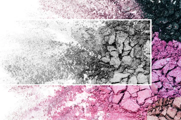 Lidschattenstruktur Violette Und Ultraviolette Farben Rissiger Hintergrund Isoliert Auf Weiß — Stockfoto