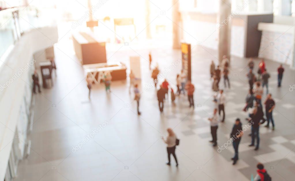 Blur background : Terminal Departure Check-in at airport with bokeh.