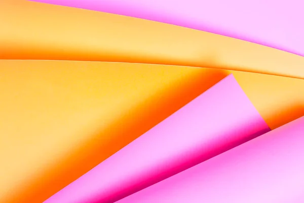 Creative Neon Żółty Papier Różowy Tło Sztuka Origami Streszczenie — Zdjęcie stockowe
