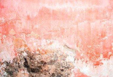 Kırmızı ve pembe beton doku, grunge kırık arka plan, yakın