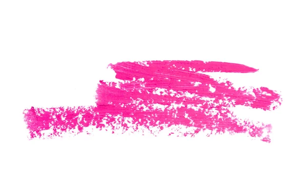 Pink lipstick texture. Isolated on white, pink smear, swatch