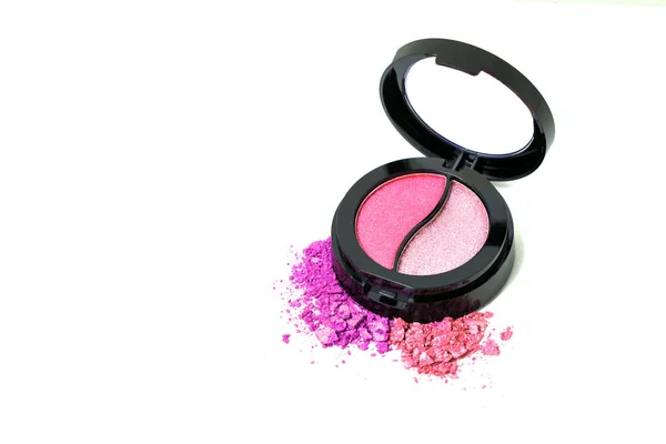 Pastel Pink Eye Shadows Palette Isolated White Background Fashion Cosmetic — Stock Photo, Image