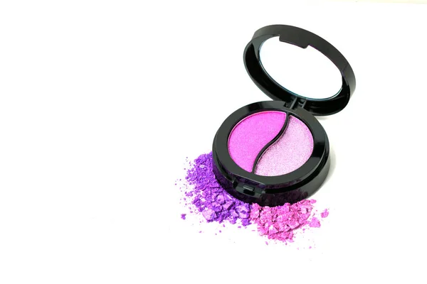 Pastel pink eye shadows palette isolated on white. — Stock Photo, Image