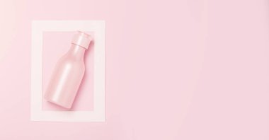 Pembe şişeli yaratıcı asgari güzellik ve sağlık geçmişi