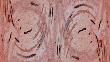 Noktalarda paslı metal desen boya ve gamzeler