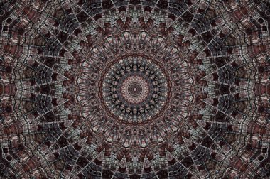 Soyut Renkli Boyalı Kaleydoskopik Grafik Arka Plan. Doku ile Fütüristik Psychedelic Hipnotik Fon Desen. Halk Etnik Çiçek Süs Mandala. Vintage Dekoratif Geometrik Mozaik