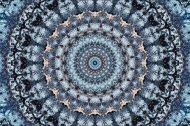 Soyut Renkli Boyalı Kaleydoskopik Grafik Arka Plan. Doku ile Fütüristik Psychedelic Hipnotik Fon Desen. Halk Etnik Çiçek Süs Mandala. Vintage Dekoratif Geometrik Mozaik