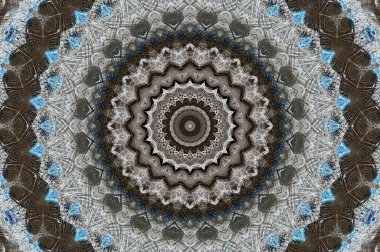 Soyut Renkli Boyalı Kaleydoskopik Grafik Arka Plan. Doku ile Fütüristik Psychedelic Hipnotik Fon Desen. Halk Etnik Çiçek Süs Mandala. Vintage Dekoratif Geometrik Mozaik