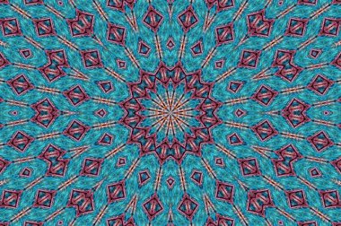 Soyut Renkli Boyalı Kaleydoskopik Grafik Arka Plan. Doku ile Fütüristik Psychedelic Hipnotik Fon Desen. Halk Etnik Çiçek Süs Mandala. Vintage Dekoratif Geometrik Mozaik