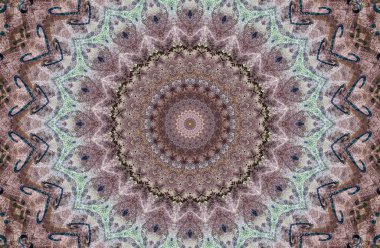 Soyut Renkli Boyalı Kaleydoskopik Grafik Arka Plan. Doku ile Fütüristik Psychedelic Hipnotik Fon Desen. Halk Etnik Çiçek Süs Mandala. Vintage Dekoratif Geometrik Mozaik