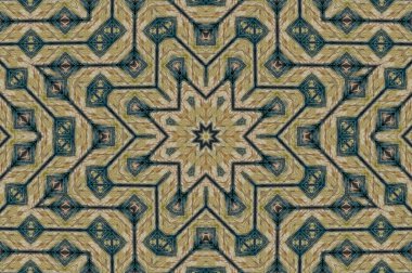 Soyut Renkli Boyalı Kaleydoskopik Grafik Arka Plan. Doku ile Fütüristik Psychedelic Hipnotik Fon Desen. Halk Etnik Çiçek Süs Mandala. Vintage Dekoratif Geometrik Mozaik