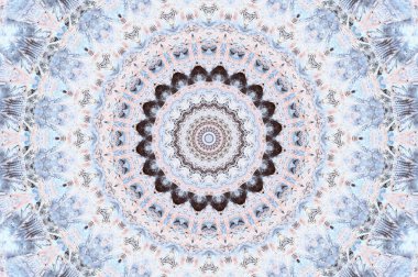 Soyut Renkli Boyalı Kaleydoskopik Grafik Arka Plan. Doku ile Fütüristik Psychedelic Hipnotik Fon Desen. Halk Etnik Çiçek Süs Mandala. Vintage Dekoratif Geometrik Mozaik