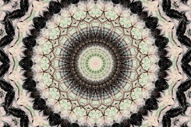 Soyut Renkli Boyalı Kaleydoskopik Grafik Arka Plan. Doku ile Fütüristik Psychedelic Hipnotik Fon Desen. Halk Etnik Çiçek Süs Mandala. Vintage Dekoratif Geometrik Mozaik