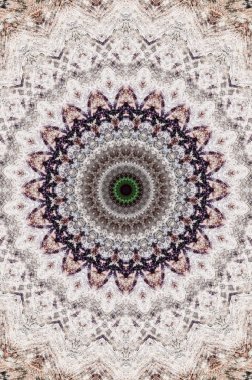 Soyut Renkli Boyalı Kaleydoskopik Grafik Arka Plan. Doku ile Fütüristik Psychedelic Hipnotik Fon Desen. Halk Etnik Çiçek Süs Mandala. Vintage Dekoratif Geometrik Mozaik