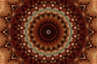 Soyut Renkli Boyalı Kaleydoskopik Grafik Arka Plan. Doku ile Fütüristik Psychedelic Hipnotik Fon Desen. Halk Etnik Çiçek Süs Mandala. Vintage Dekoratif Geometrik Mozaik