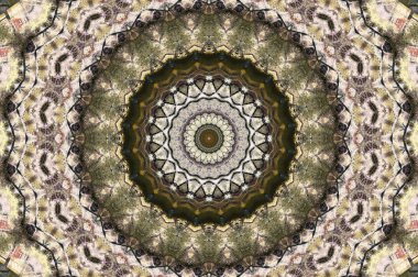 Soyut Renkli Boyalı Kaleydoskopik Grafik Arka Plan. Doku ile Fütüristik Psychedelic Hipnotik Fon Desen. Halk Etnik Çiçek Süs Mandala. Vintage Dekoratif Geometrik Mozaik