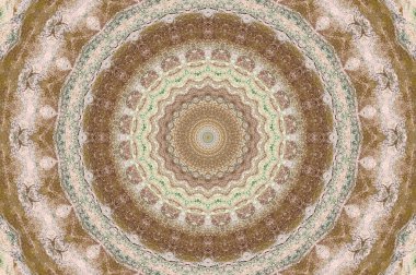 Soyut Renkli Boyalı Kaleydoskopik Grafik Arka Plan. Doku ile Fütüristik Psychedelic Hipnotik Fon Desen. Halk Etnik Çiçek Süs Mandala. Vintage Dekoratif Geometrik Mozaik