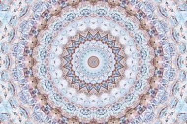 Soyut Renkli Boyalı Kaleydoskopik Grafik Arka Plan. Doku ile Fütüristik Psychedelic Hipnotik Fon Desen. Halk Etnik Çiçek Süs Mandala. Vintage Dekoratif Geometrik Mozaik