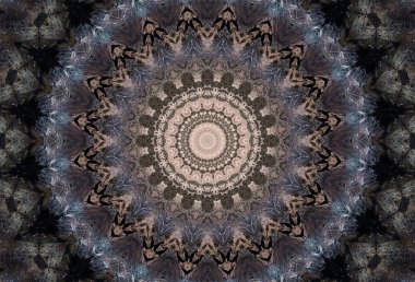 Soyut Renkli Boyalı Kaleydoskopik Grafik Arka Plan. Doku ile Fütüristik Psychedelic Hipnotik Fon Desen. Halk Etnik Çiçek Süs Mandala. Vintage Dekoratif Geometrik Mozaik