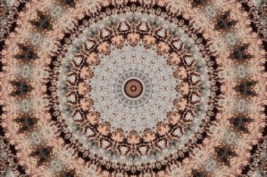 Soyut Renkli Boyalı Kaleydoskopik Grafik Arka Plan. Doku ile Fütüristik Psychedelic Hipnotik Fon Desen. Halk Etnik Çiçek Süs Mandala. Vintage Dekoratif Geometrik Mozaik