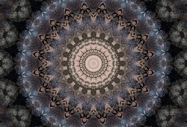 Soyut Renkli Boyalı Kaleydoskopik Grafik Arka Plan. Doku ile Fütüristik Psychedelic Hipnotik Fon Desen. Halk Etnik Çiçek Süs Mandala. Vintage Dekoratif Geometrik Mozaik