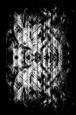 Koyu Grunge Geometrik Deseni