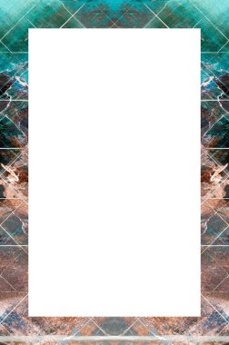 Retro desenli eski boyalı çerçeve