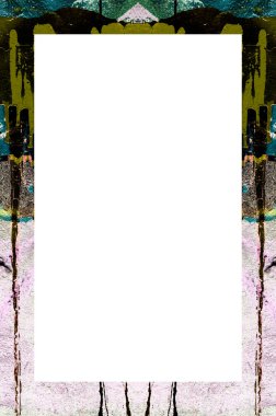 Retro desenli eski boyalı çerçeve