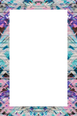 Retro desenli eski boyalı çerçeve