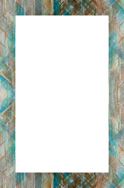 Retro desenli eski boyalı çerçeve