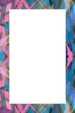 Retro desenli eski boyalı çerçeve