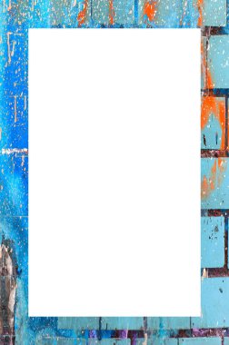 Retro desenli eski boyalı çerçeve