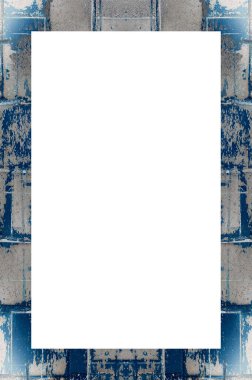 Retro desenli eski boyalı çerçeve