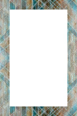 Retro desenli eski boyalı çerçeve