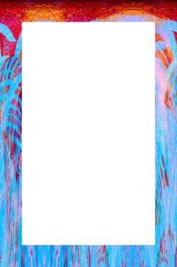 Retro desenli eski boyalı çerçeve