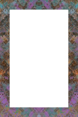 Retro desenli eski boyalı çerçeve