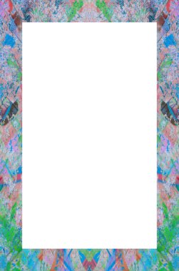 Retro desenli eski boyalı çerçeve