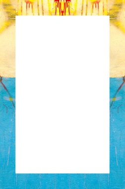 Retro desenli eski boyalı çerçeve