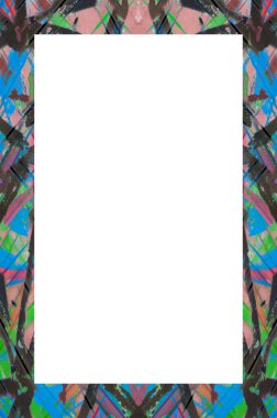 Retro desenli eski boyalı çerçeve