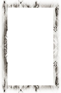 Retro desenli eski boyalı çerçeve