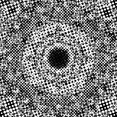 Grunge 'un arka planı küçük siyah ve beyaz halkalardan yapılmıştır. Yuvarlak Şekilli Soyut Kaplama Deseni