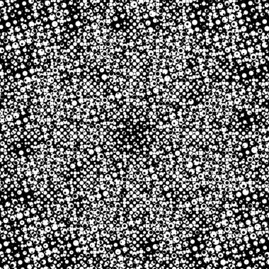 Grunge 'un arka planı küçük siyah ve beyaz halkalardan yapılmıştır. Yuvarlak Şekilli Soyut Kaplama Deseni