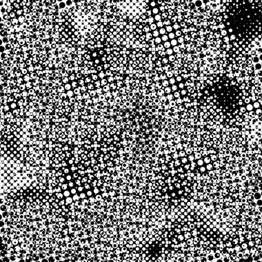 Grunge 'un arka planı küçük siyah ve beyaz halkalardan yapılmıştır. Yuvarlak Şekilli Soyut Kaplama Deseni